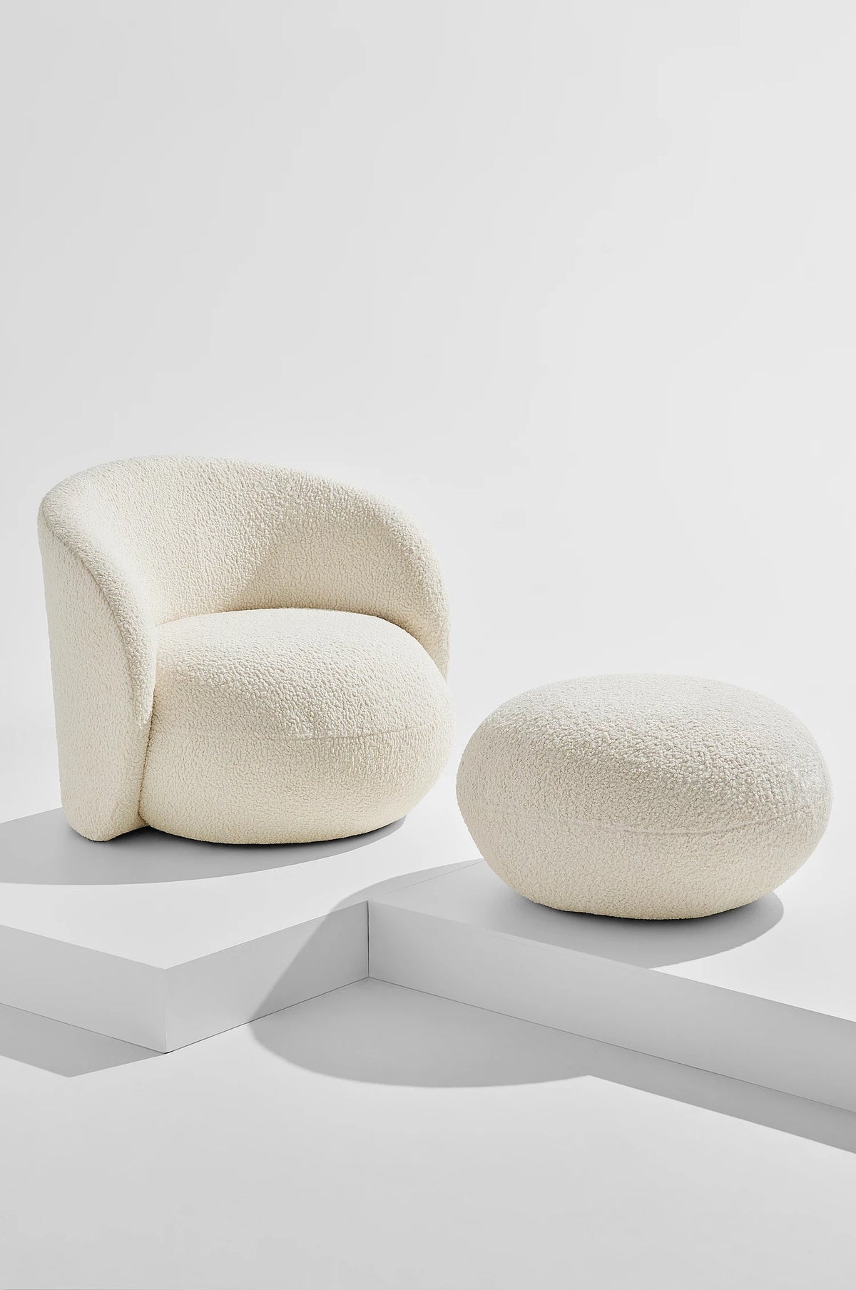Bloom Teddy Pouf - Hvítt