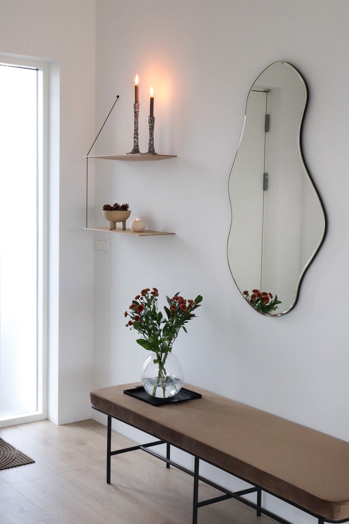Stedge Vegghilla - Hvíttuð Eik 60cm