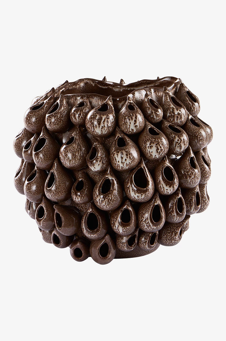 Blowfish vasi, 31 cm- Súkkulaðibrúnn