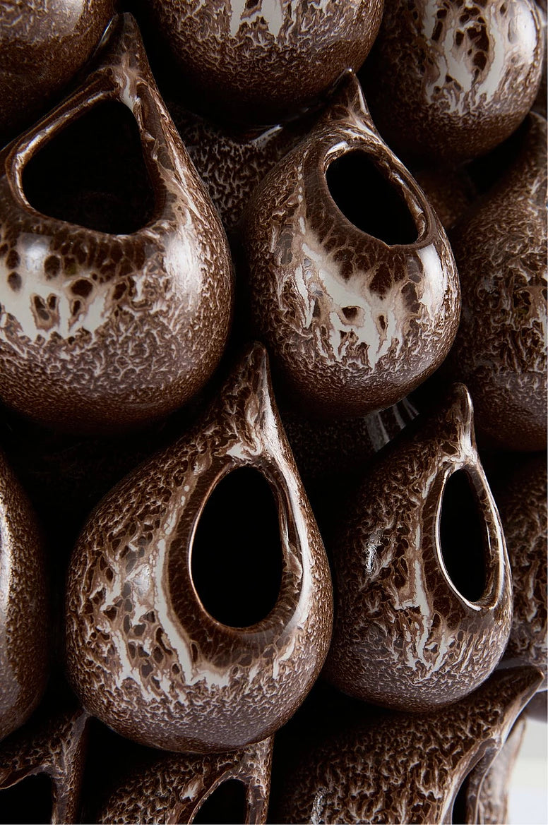 Blowfish vasi, 31 cm- Súkkulaðibrúnn