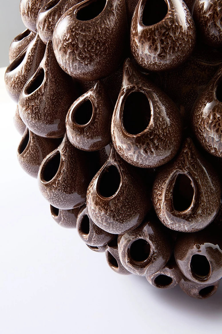 Blowfish vasi, 31 cm- Súkkulaðibrúnn