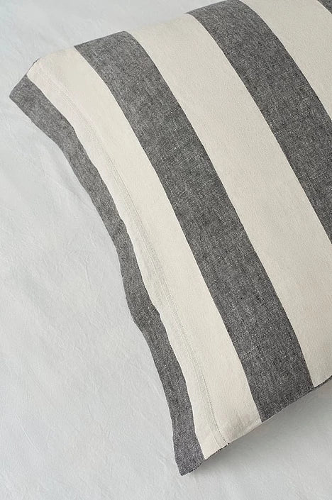 Candice Blockstripe rúmföt, Grá/Beige - 150x210 cm