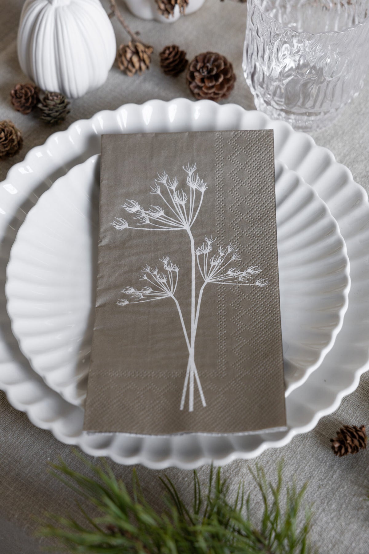 Servíettur - Kvistar, Beige