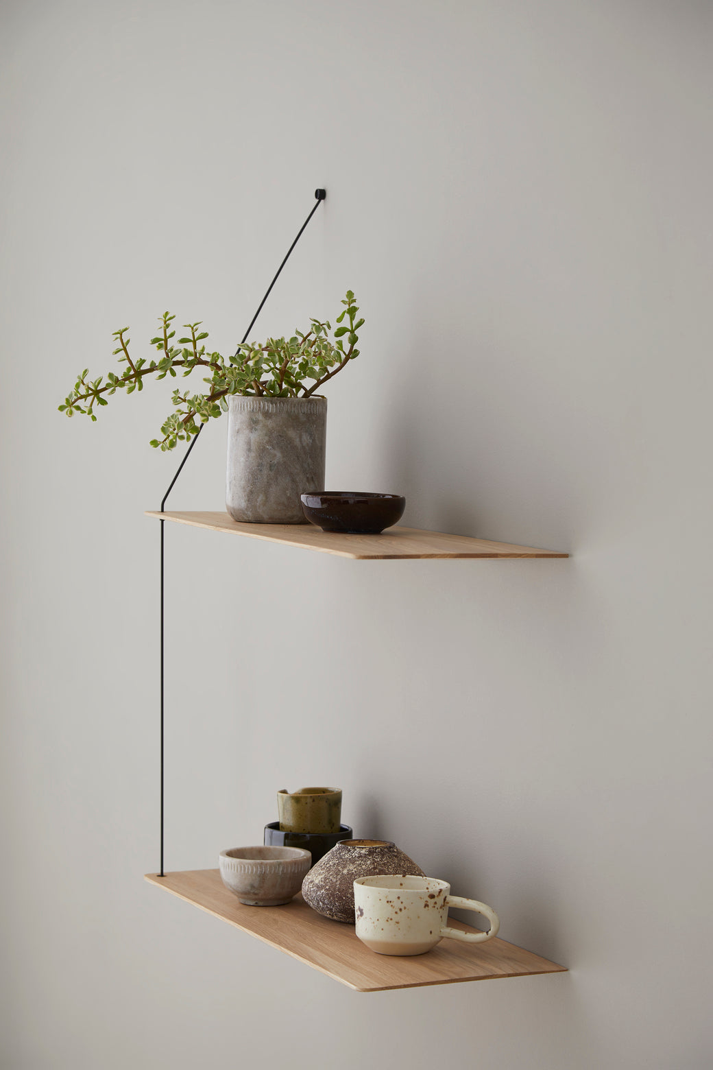 Stedge Vegghilla - Hvíttuð Eik 60cm