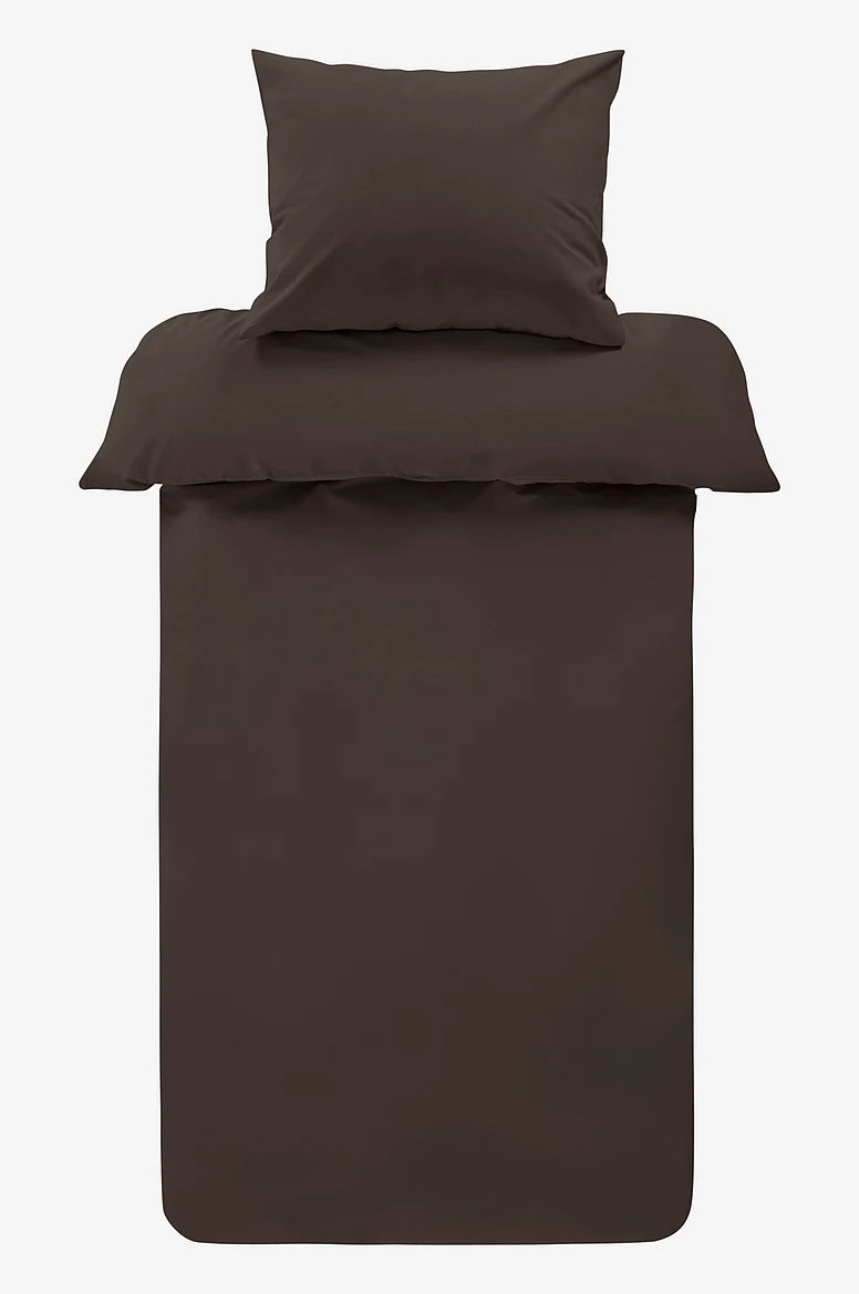 Zack Percale rúmföt, Brún - 150x210 cm