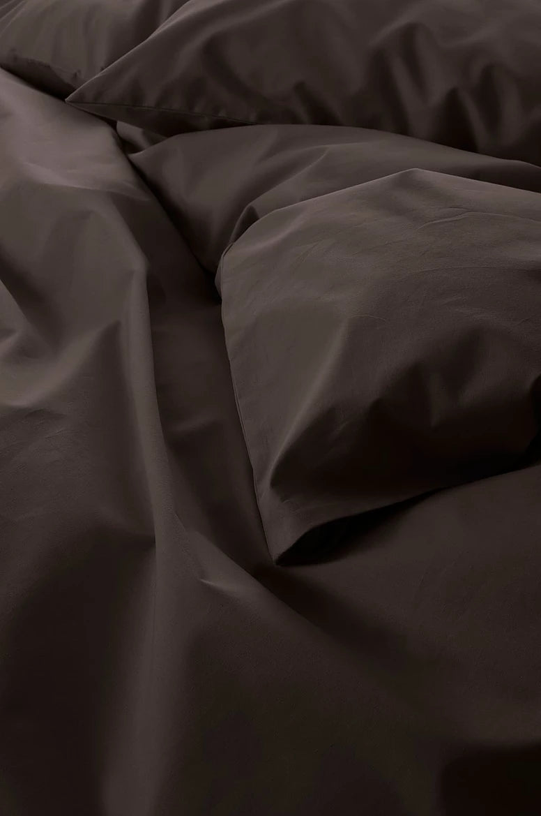 Zack Percale rúmföt, Brún - 150x210 cm