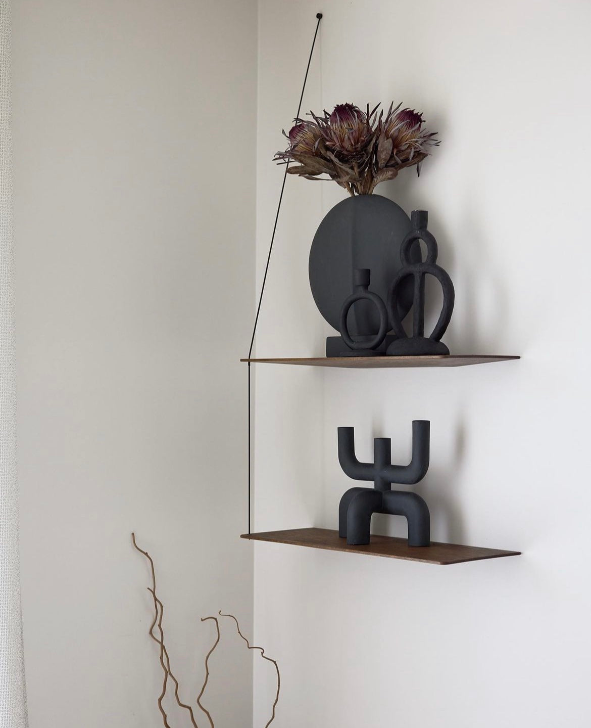 Stedge Vegghilla - Reykt Eik 80cm