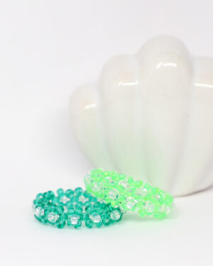 Blómahringur - Skærgrænn & Glær