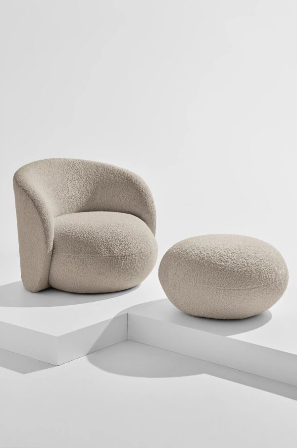 Bloom Teddy Pouf - Beige - Image 2