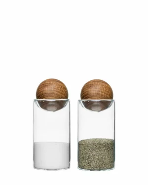 Nature salt- og piparsett með eikar tré tappa