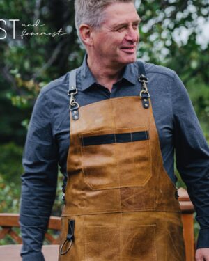 Leðursvuntan- Karrýgul