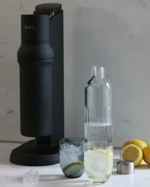Bubliq Sódatæki með glerflösku- Matt Svart