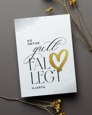 Tækifæriskort- Gullfallegt hjarta