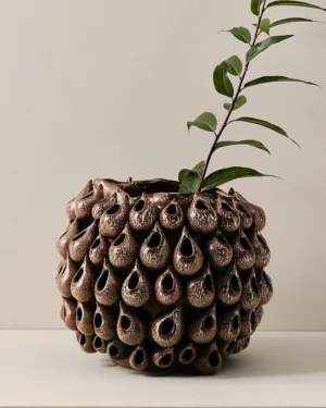 Blowfish vasi, 31 cm- Súkkulaðibrúnn