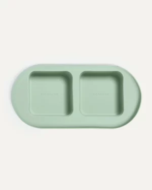 Square Bowls matarskálar og motta, Myntugrænt