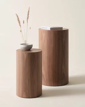 Silon hliðarborð, tvö í pakka- Valhneta