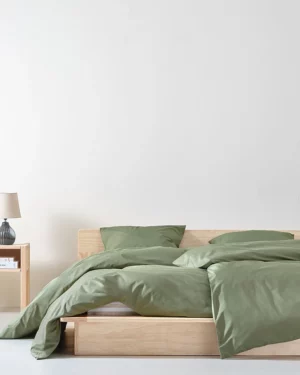 Zack Percale rúmföt, Græn - 150x210 cm